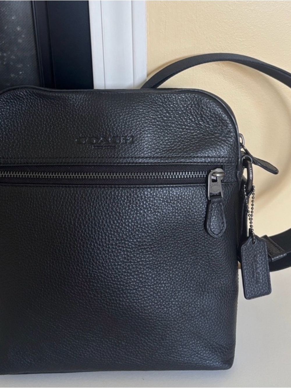 COACH - Black Pebbled Soft Leather Messenger - Adjustable Crossbody - NWOT
